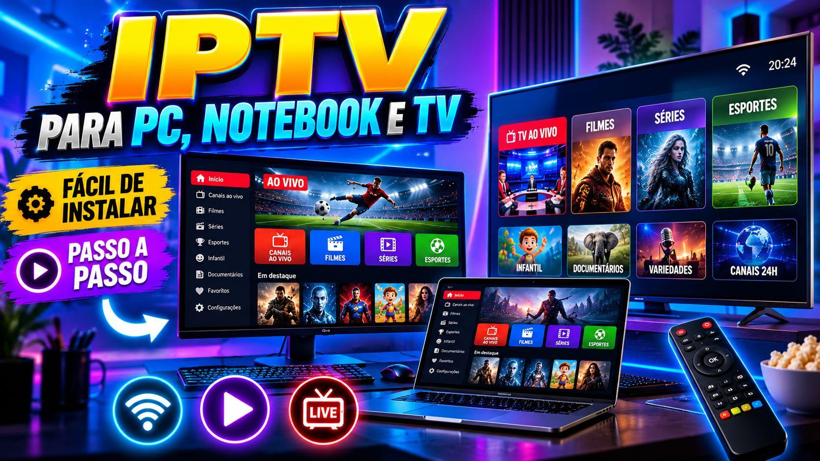 iptv para tv ,notebook , pc e celular