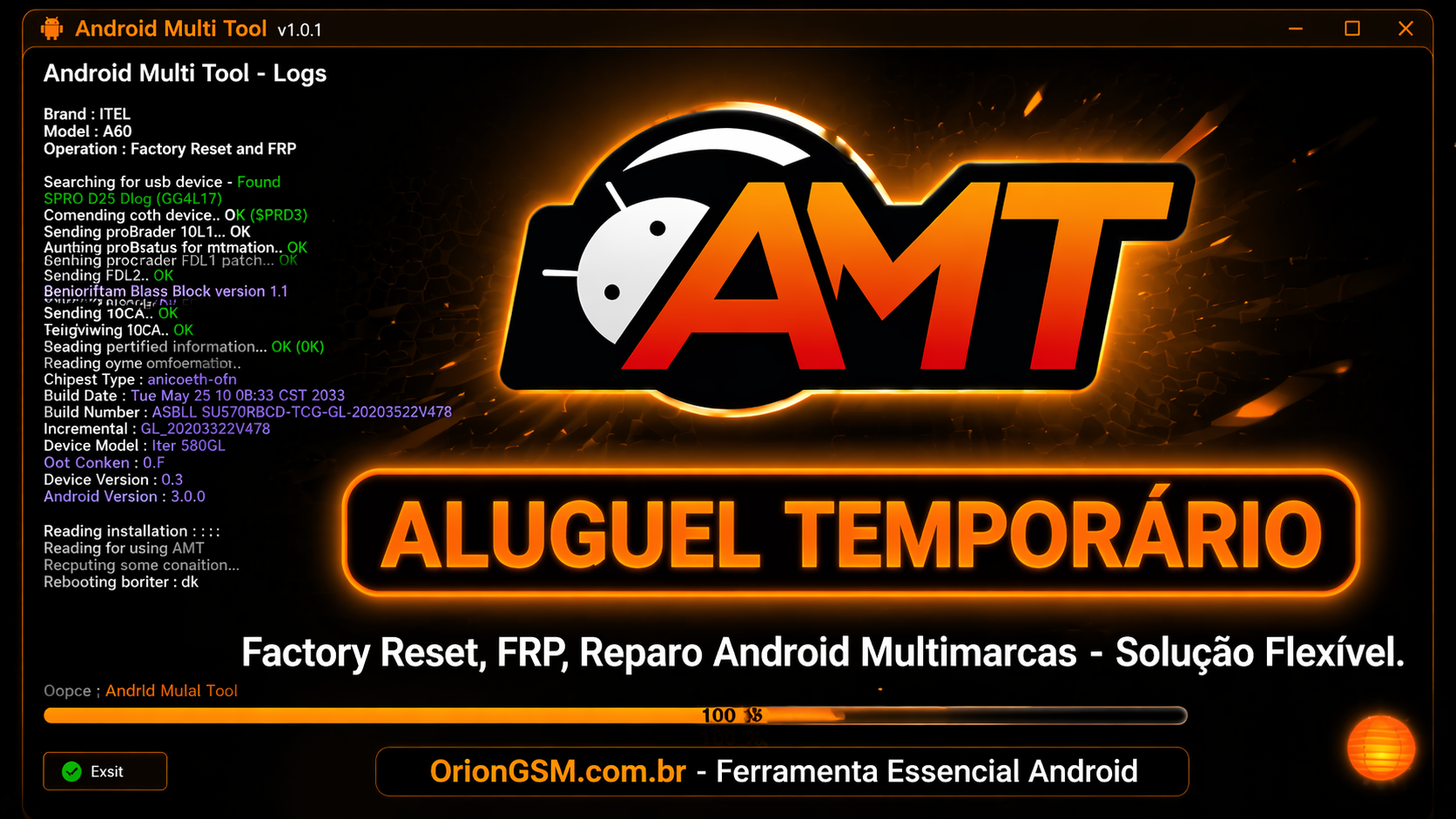 ANDROID MULTI TOOL – ALUGUEL 3 HORAS  ENTREGA SUPER RÁPIDA  ACESSO PREMIU