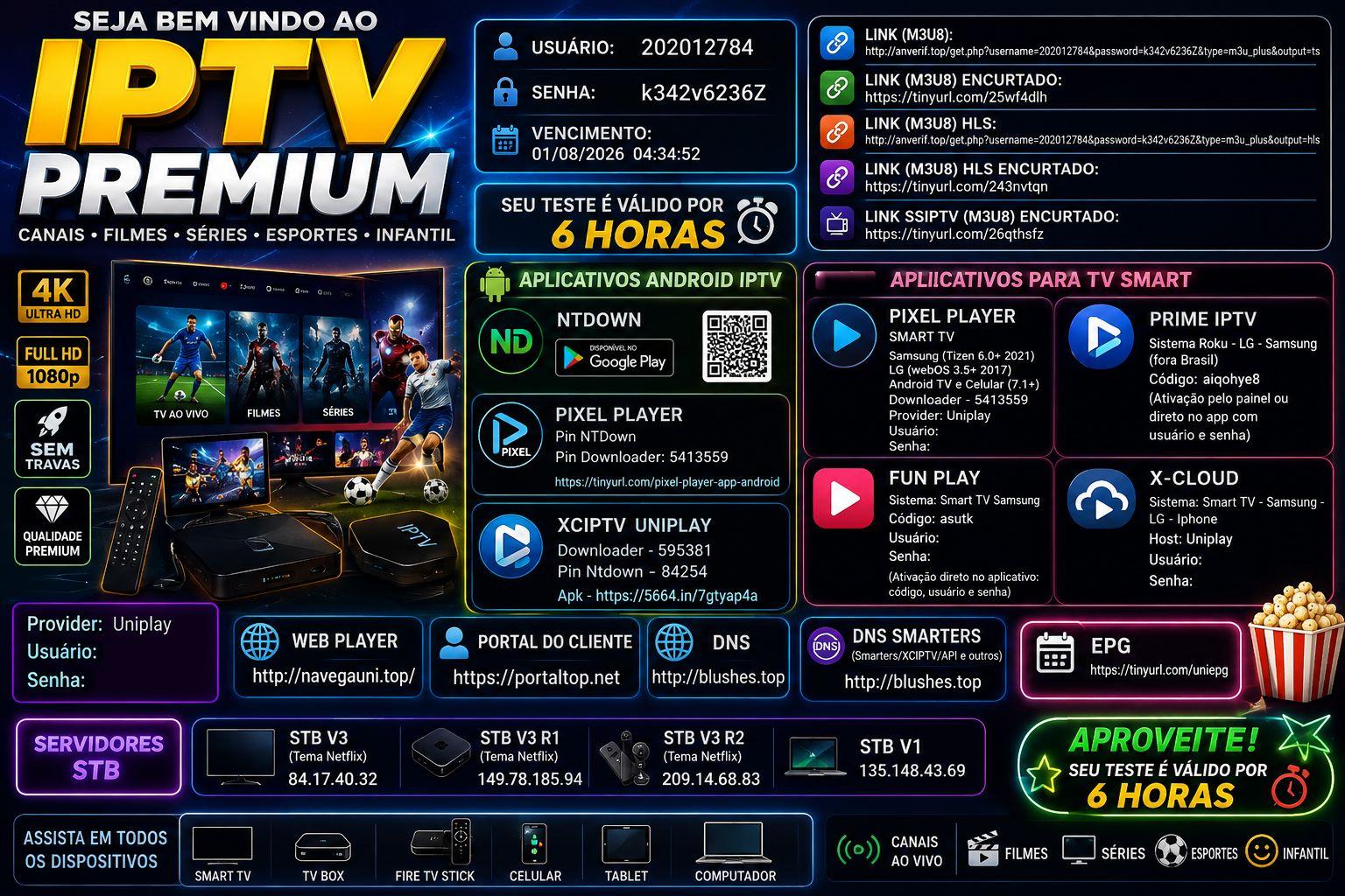 📺 Créditos IPTV 30 Dias – ⚡ Ative Seu IPTV Agora- 🎬 Filmes, Séries e Canais com IPTV Premium