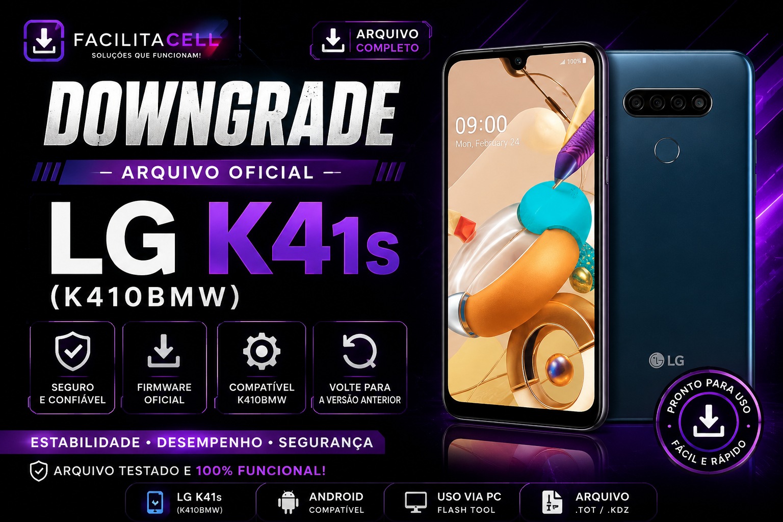 arquivo de downgrade do LG K41s (K410BMW)