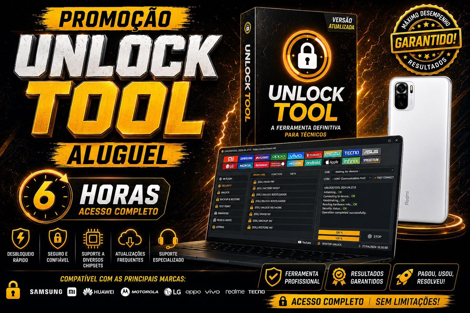 UNLOCK TOOL – ALUGUEL DE DE 6 HORAS    LOGIN  SENHA  SERVIDOR PREMIUM 4