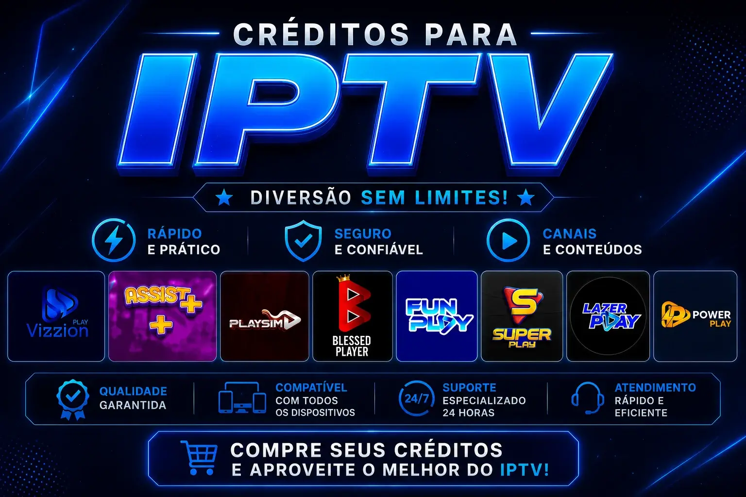 📺 Créditos IPTV 30 Dias – ⚡ Ative Seu IPTV Agora- 🎬 Filmes, Séries e Canais com IPTV Premium