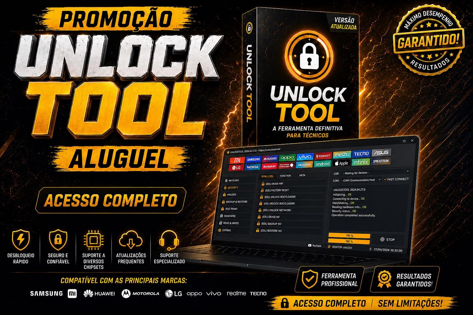 PROMOÇÃO  UNLOCK TOOL ALUGUEL 6 HORAS  –  ENTREGA SUPER RÁPIDA  ACESSOS EXTREMAMENTE LIMITADOS!